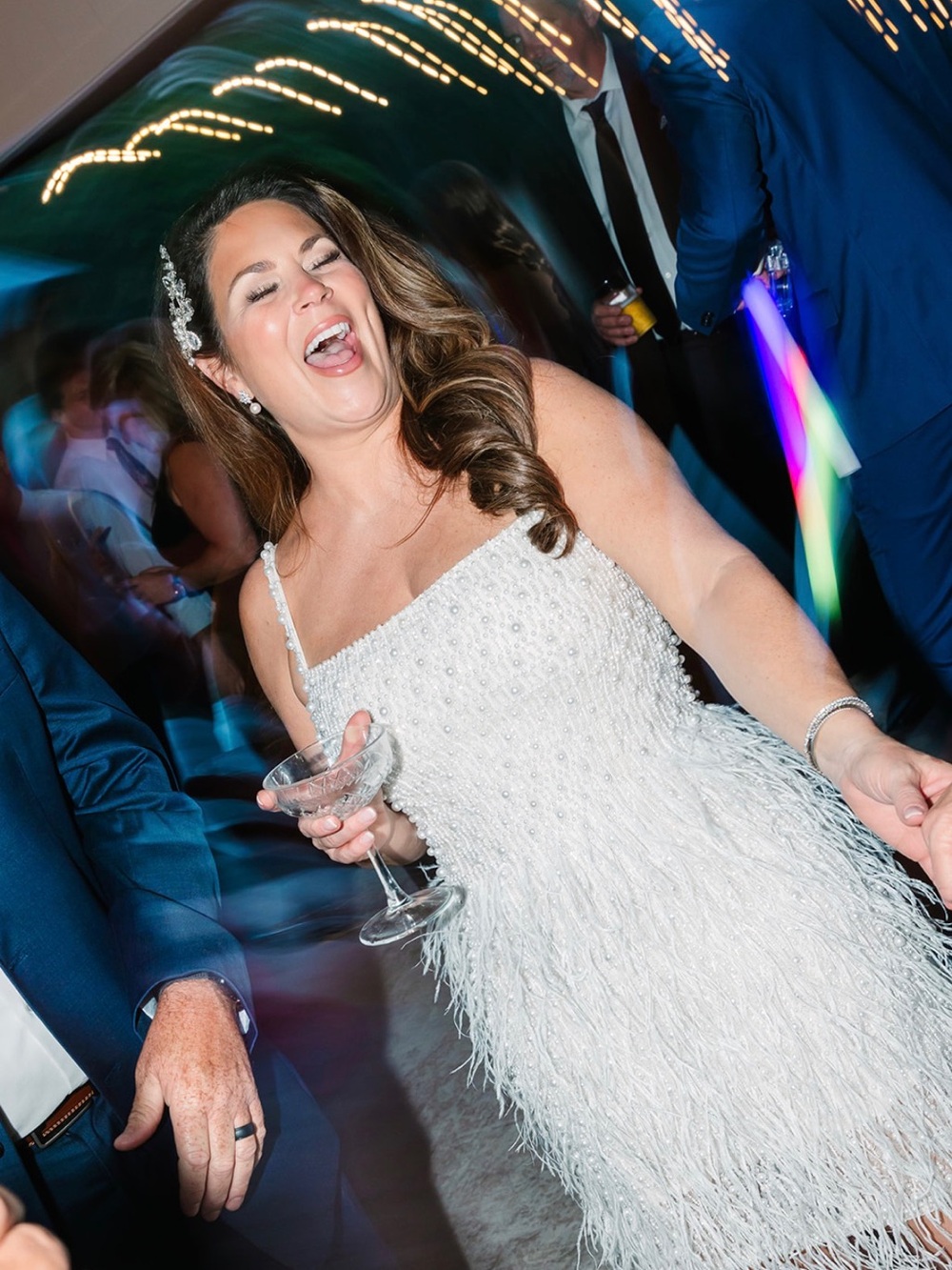 Nadine Merabie Carrie Feather & Pearl Dress